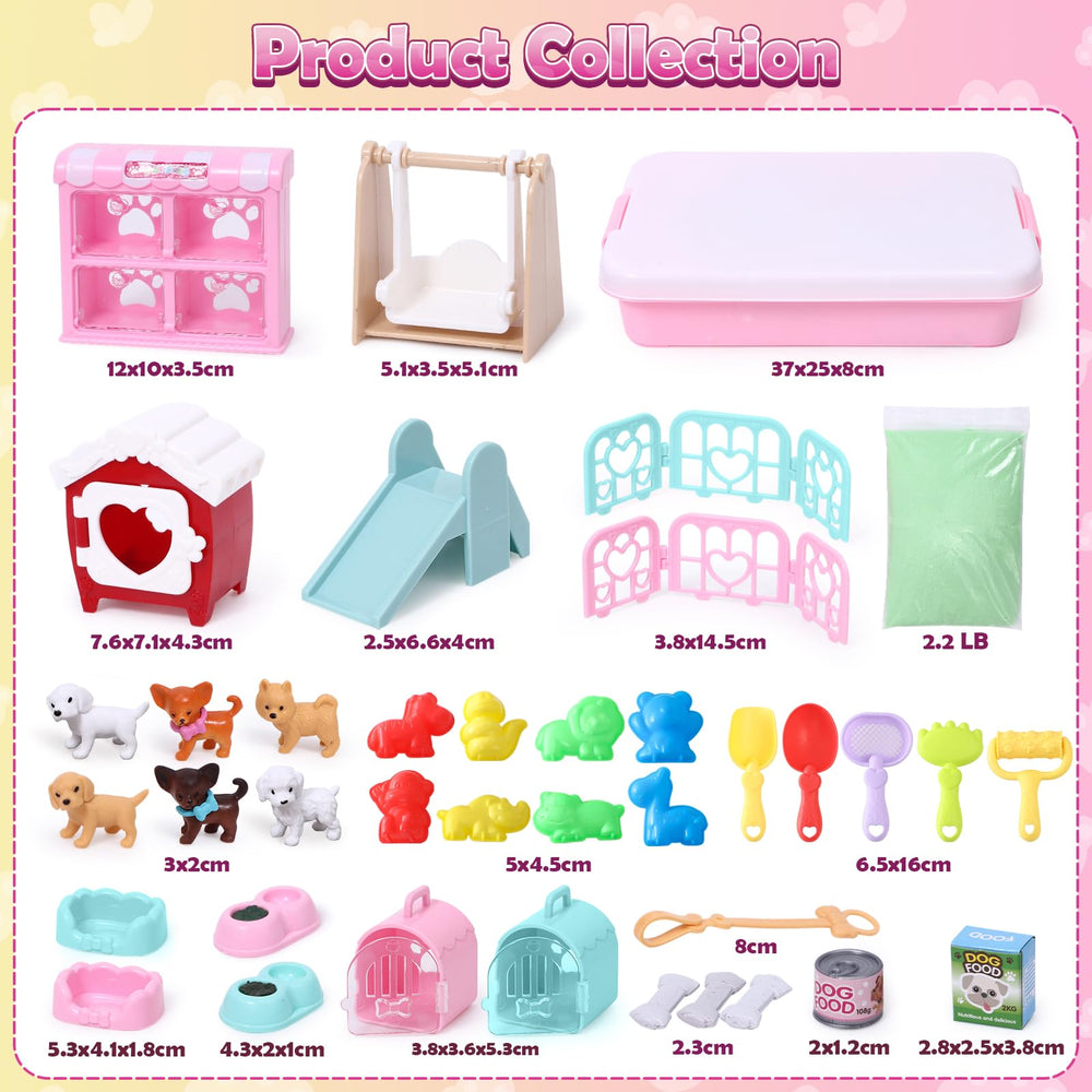 Lorfancy dog sandbox sand 2.2lbs offers moldable, non-sticky shaping.