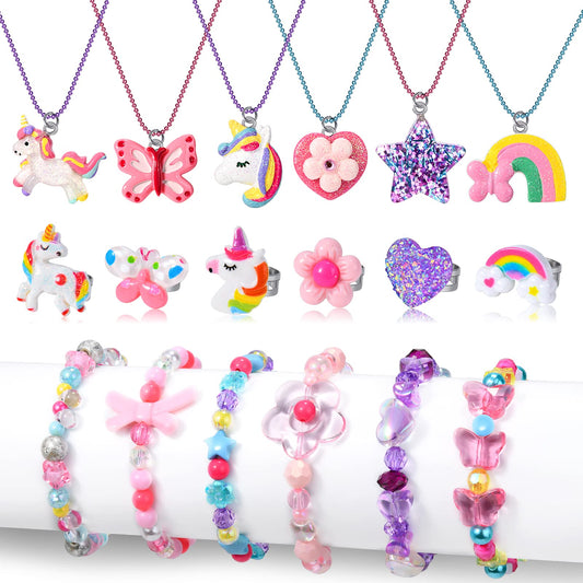 Lorfancy unicorn pattern jewelry for kids encourages imaginative play with colorful beads and safe materials.