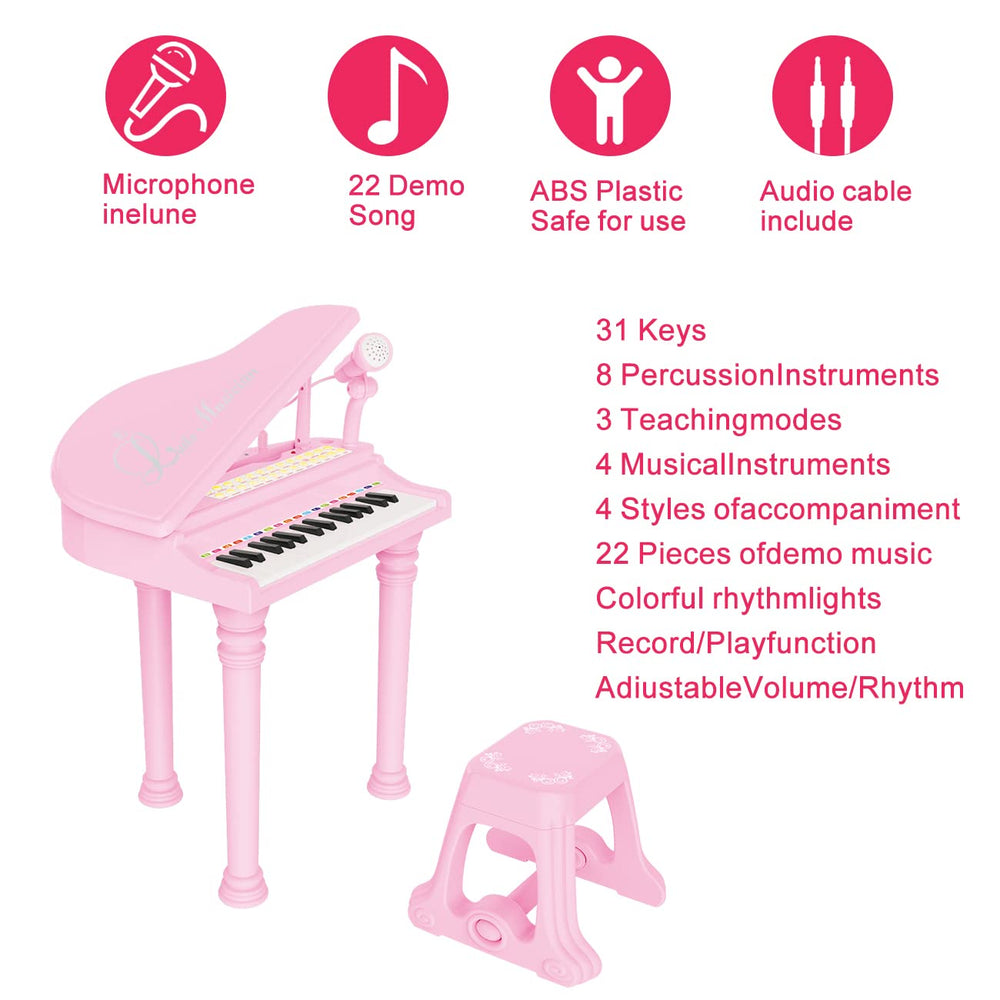 Losbenco Kids Piano Keyboard Toy with microphone encourages singing and confidence
