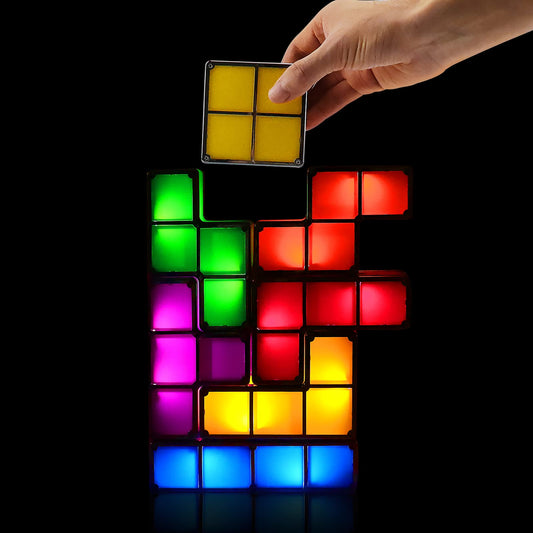 LOSCHEN night light with interlocking blocks in 7 colors for creative desk decor