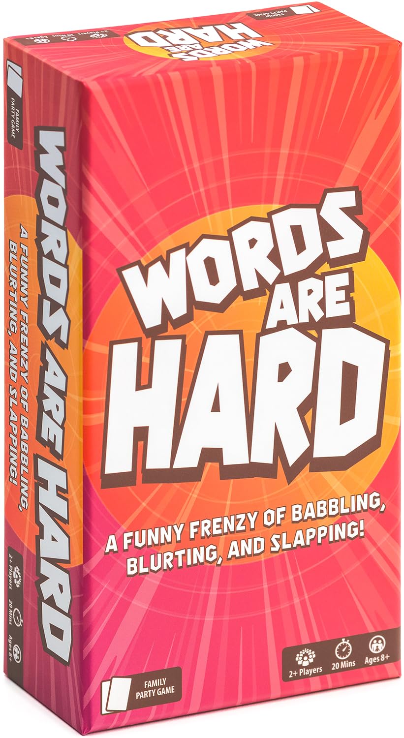 Lost Boy Entertainment Words are Hard card pack front, ideal for fast-paced family fun.