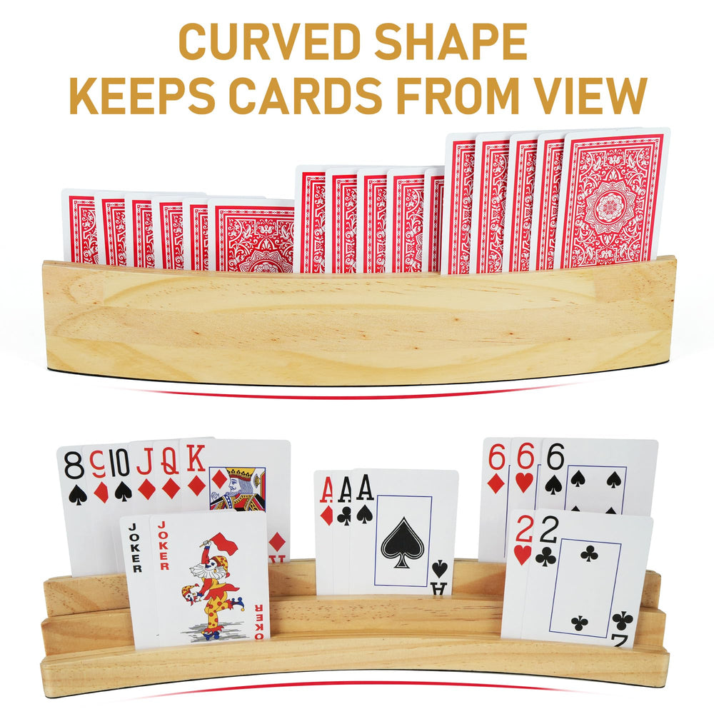 LotFancy 13.75-inch card rack ideal for poker or canasta.