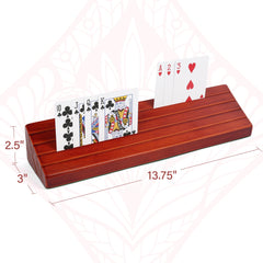 LotFancy side-view wooden card holder demonstrates slim profile and stability.