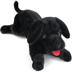 LotFancy 26-inch black lab plush dog, safe for kids, cozy cuddle friend