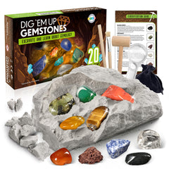 LotFancy Gemstone Dig Kit: dig brick scene for hands-on geology exploration