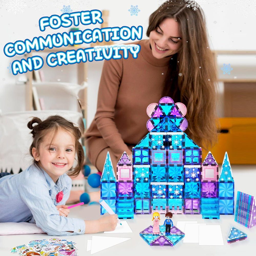 Lotmey magnetic doors, windows, and dome create realistic play spaces.