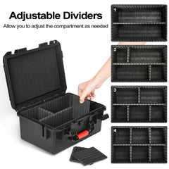 LOTOCASE dividers close-up highlighting 4 adjustable EVA partitions
