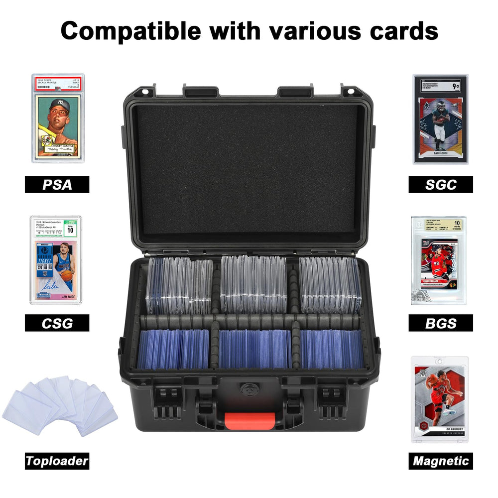 LOTOCASE inside layout reveals adjustable dividers to tailor card fits