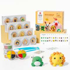 LOUFOR air-dry clay kit with 12 cans and 48 colors for colorful projects