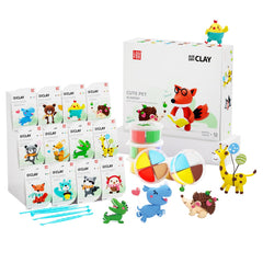 LOUFOR Air Dry Clay Kit colorful cans showcase vibrant colors for kids' crafting sessions.