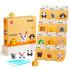 LOUFOR Air Dry Clay Kits 12-box set with colorful compartments for kids' projects.