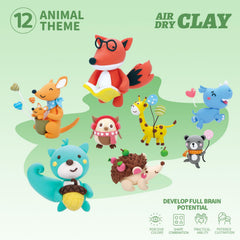 LOUFOR kid crafting with air dry clay suggests mess-free fun.