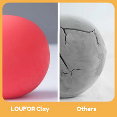 LOUFOR kids modeling with clay for creative playtime.