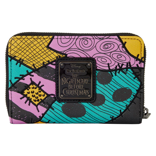 Loungefly Sally wallet front displays Sally-inspired patchwork for iconic style.