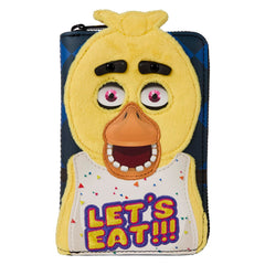 Loungefly FNAF Chica front applique with Lets Eat bib for bold fan display.