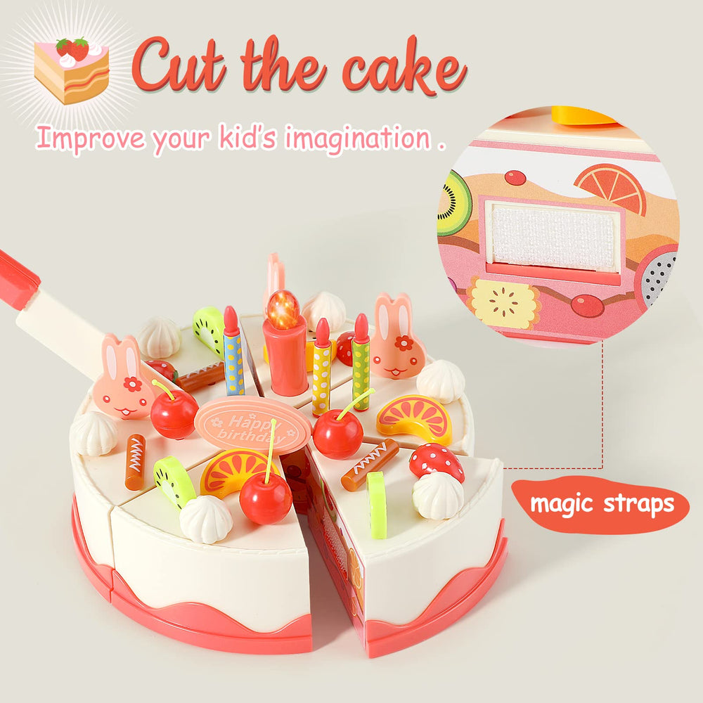 LOVE LIFE 83pcs birthday cake play set donuts and desserts for creative storytelling