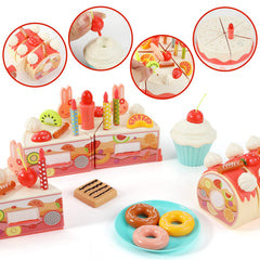 LOVE LIFE 83pcs birthday cake play set slices and plates for sharing play