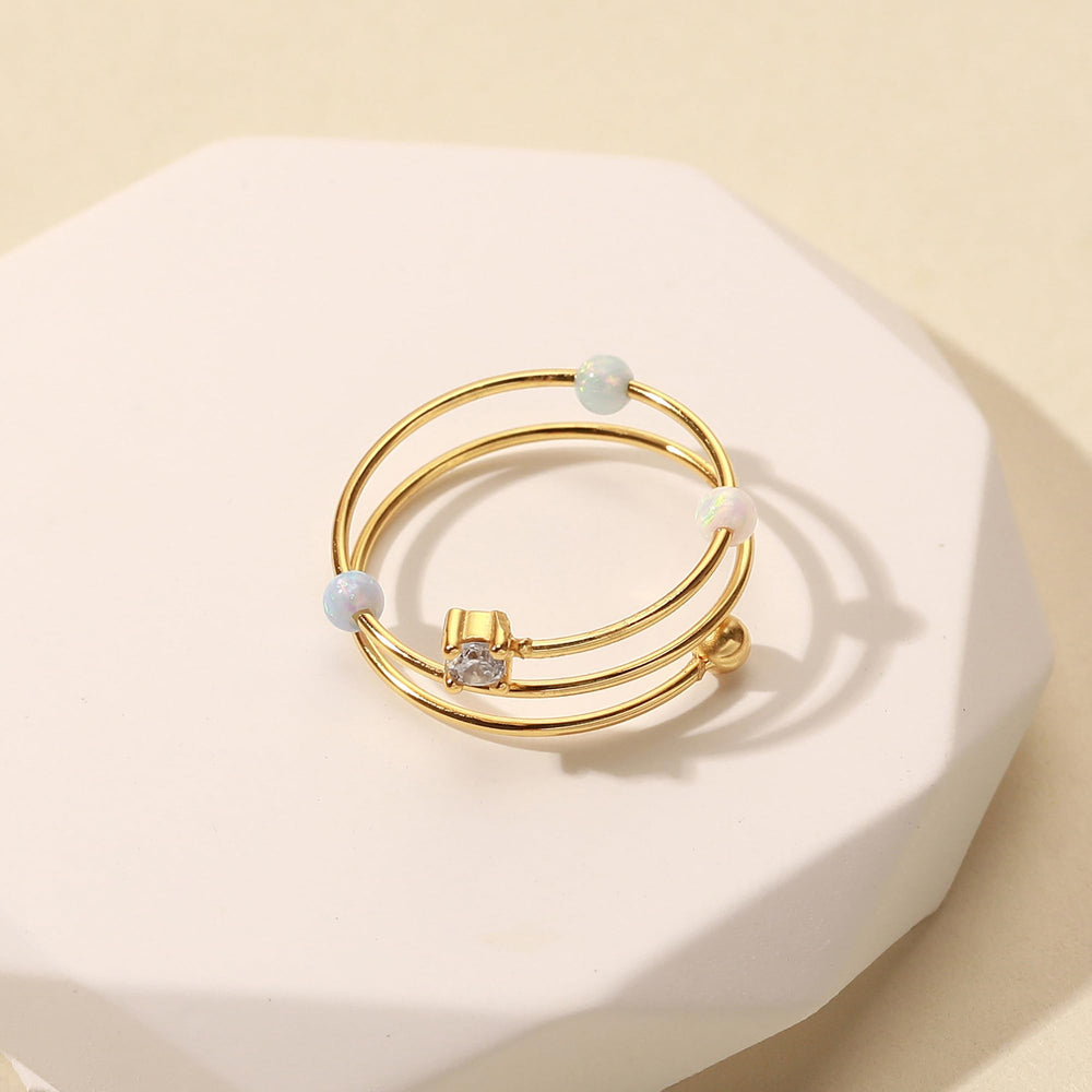 LOVECOM 3.6 mm cubic zirconia centerpiece on ring face.