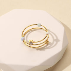 LOVECOM 3.6 mm cubic zirconia centerpiece on ring face.