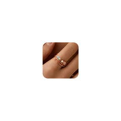 LOVECOM rose gold opal fidget ring close-up highlighting bead details for fidget ease.