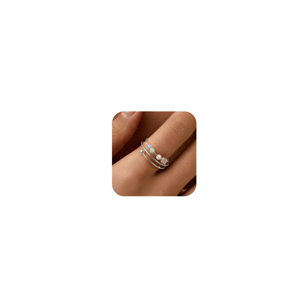 LOVECOM 14K gold plated fidget ring with opal beads for calm focus
