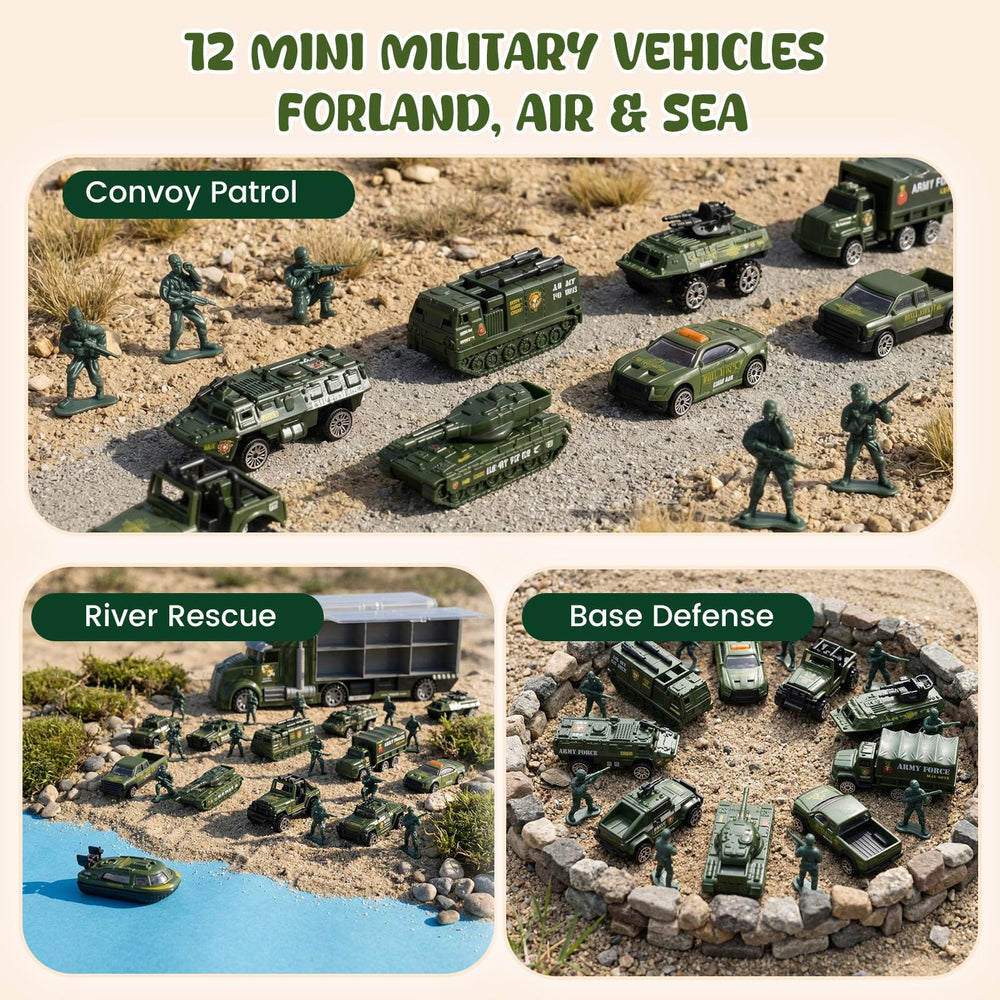 LovesTown green soldiers accompany the fleet for strategic play scenes.