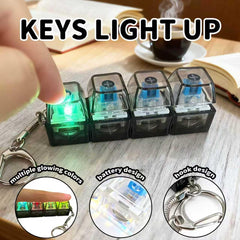 LOVESPACE LED glow keychain showing mechanical-click feel for focus