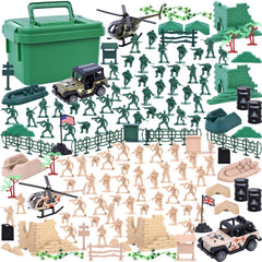 LovesTown 117PCS army base with open box for quick cleanup after playtime.