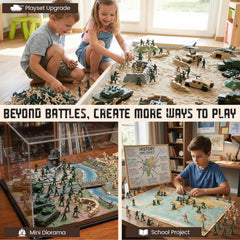LovesTown army men stand on wide bases for stable classroom dioramas