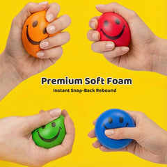 LovesTown smile-face stress ball 2.5in, soft foam for easy grip and on-the-go calm.