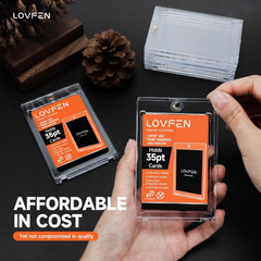 Lovfen UV-protected crystal-clear acrylic card case preserves card colors.
