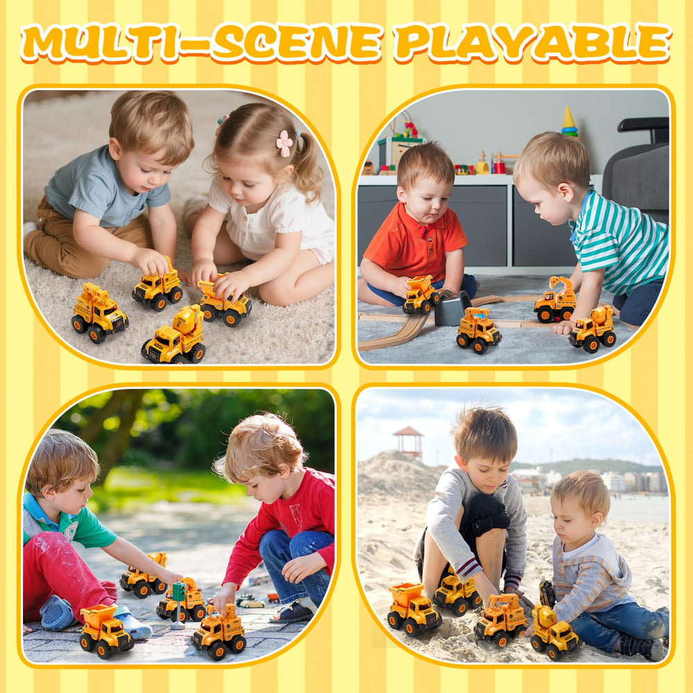 Child playing with Lovinkiki trucks demonstrates imaginative learning and motor skills.