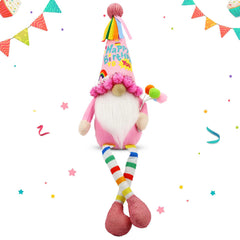 Lovinland Pink Birthday Gnome fits shelves and desks beautifully