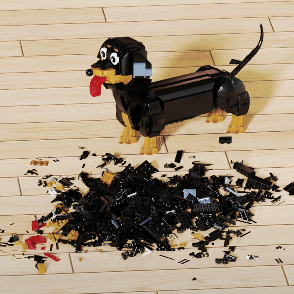 lovlaugh dachshund building blocks set fur texture detailing enhances realism
