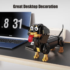 lovlaugh dachshund building blocks set wagging tail enables dynamic display
