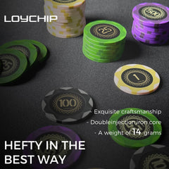 LOYCHIP complete poker accessories include two decks and five dice for instant play.