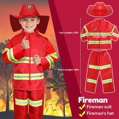 LOYO kids fireman costume helmet and jacket for durable outdoor play