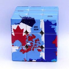 Loyoe speed cube world map ABS material closeup emphasizes safe, durable construction