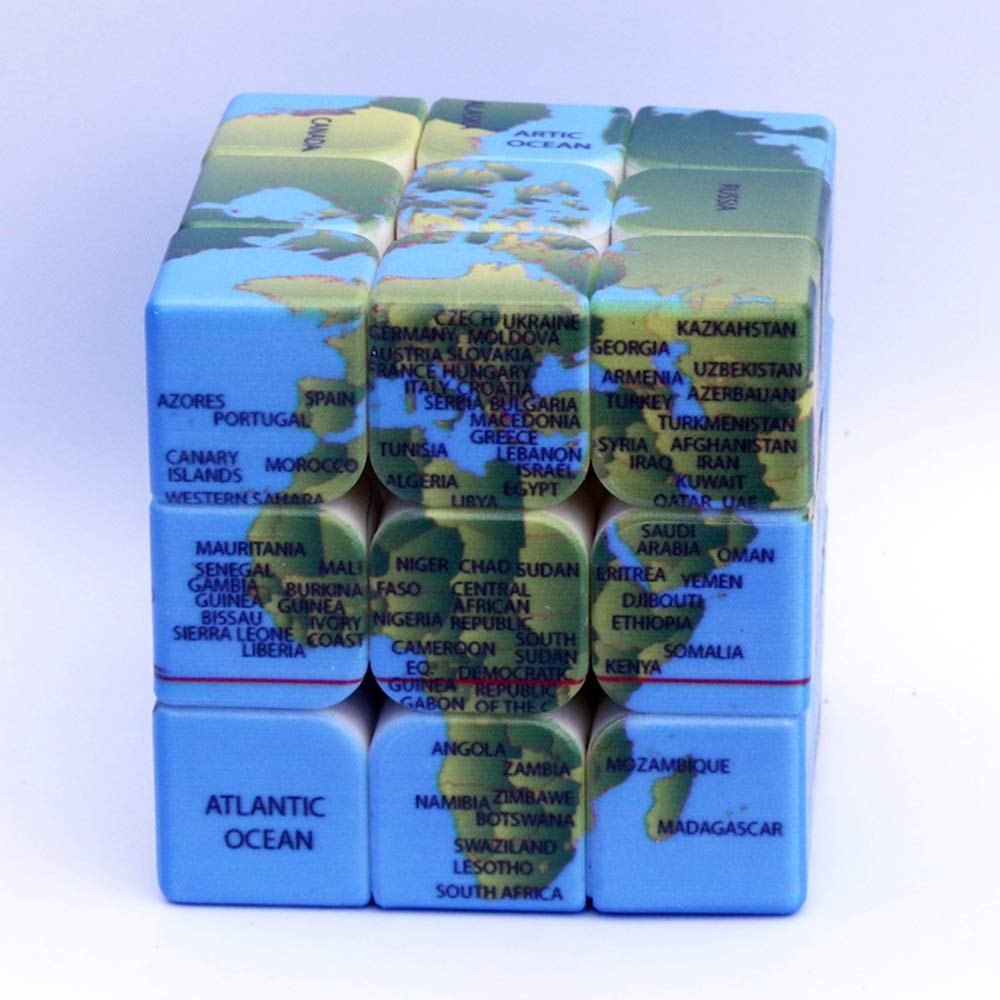 Loyoe speed cube world map top view highlighting country names for quick learning