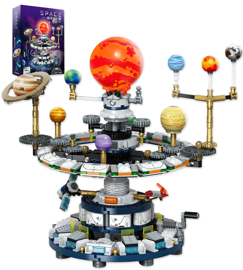 Loyratche rotatable solar system assembly shows orbital motion for interactive learning.