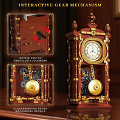 Loyratche Vintage Swing Clock assembly kit close-up showing durable ABS construction