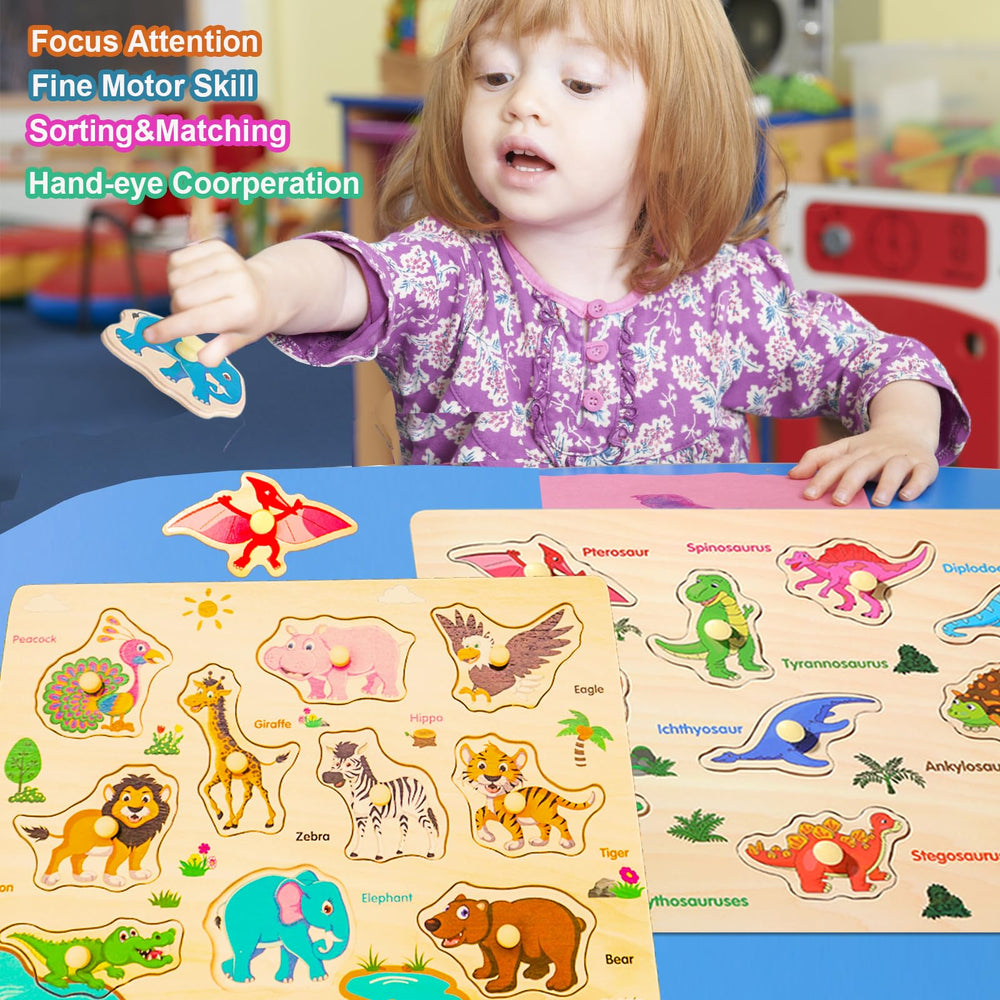 LOYUEGIYO alphabet peg puzzle supports early letter awareness