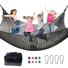 LPIW climbing net for kids in 9.9ft square setup supports safe outdoor play.