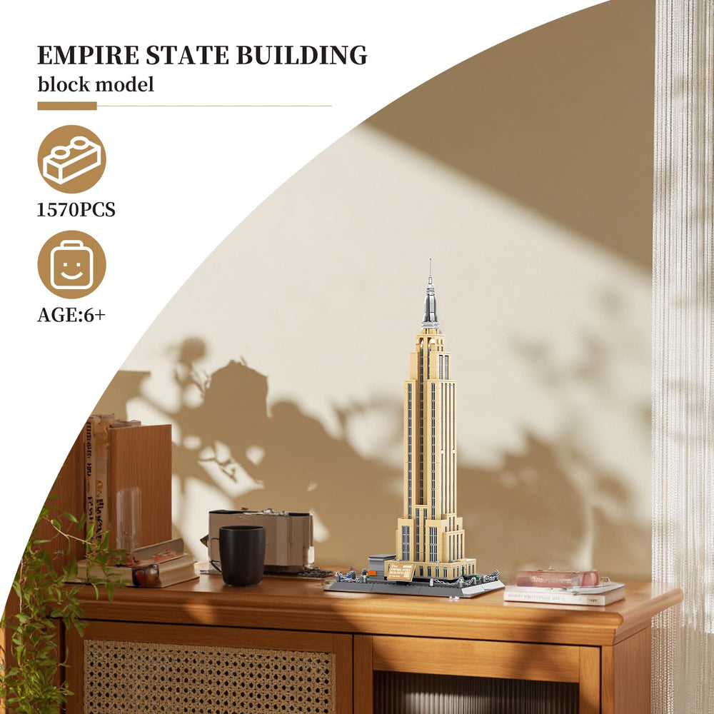 LQPFBSM Empire State model side view highlights exterior detailing