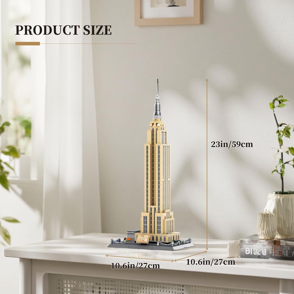 LQPFBSM Empire State model top view shows spire accuracy and scale