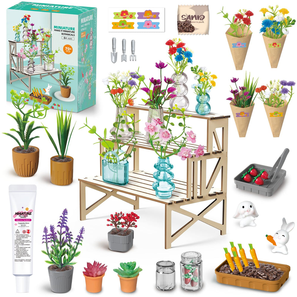 LSCLCIN Make It Miniature Botanicals Kit display stand for desk décor and mini arrangements.