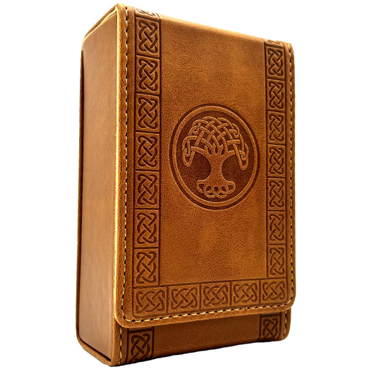 Luck Lab leather tarot case with magnetic closure protects cards on the go.