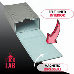 Luck Lab leather tarot case grey moon design interior cushions cards for safe storage