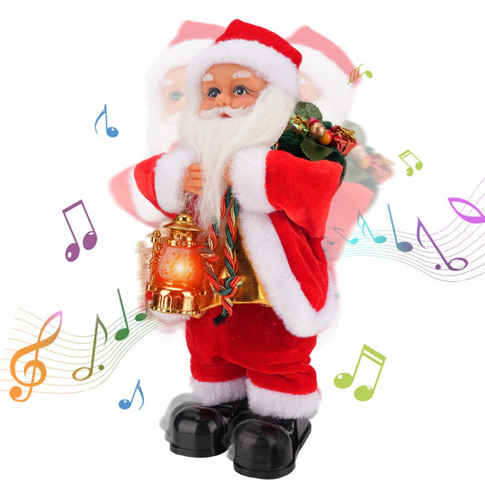 Luckit electric Santa drum performance for festive mood and kid-friendly decor.