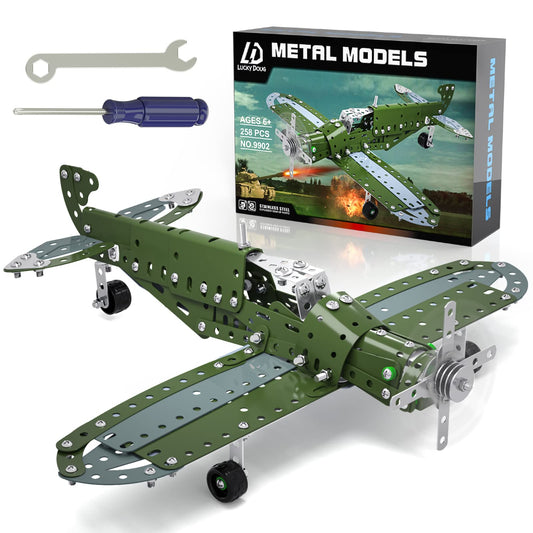 Lucky Doug metal parts and tools in the kit for durable learning and hands-on assembly.